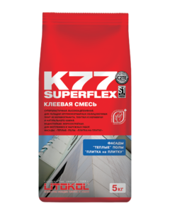 Клей для укладки плитки SUPERFLEX K77 (класс С2 TE S1) 5кг
