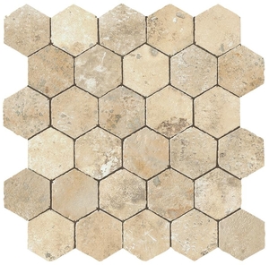 Мозаика A0UA Aix Blanc Honeycomb Tumbled 30x31