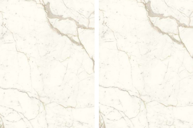 Керамогранит A4T1 Calacatta Prestigio Bookmatch Silk 12мм ST SILK