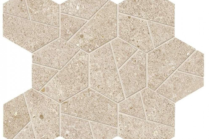 Декор A7CV Boost Stone Cream Mosaico Hex Matte