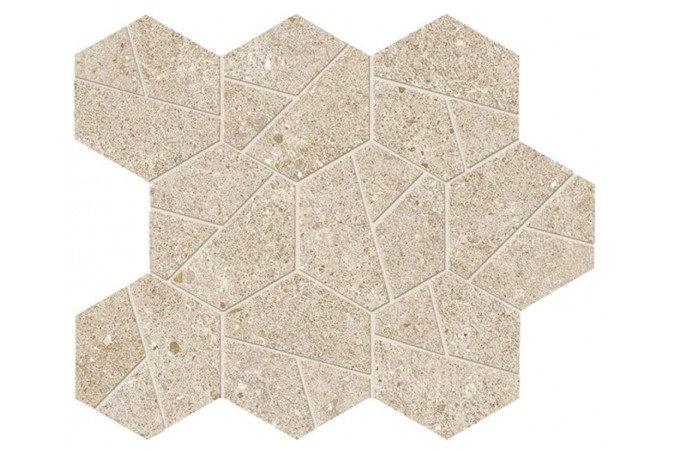 Декор A7CV Boost Stone Cream Mosaico Hex Matte