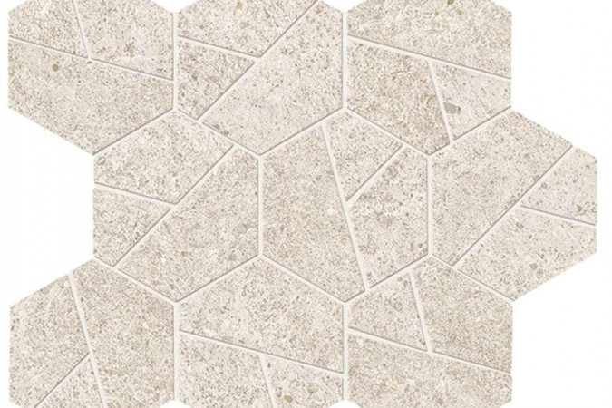 Декор A67I Boost Stone White Mosaico Hex Matte