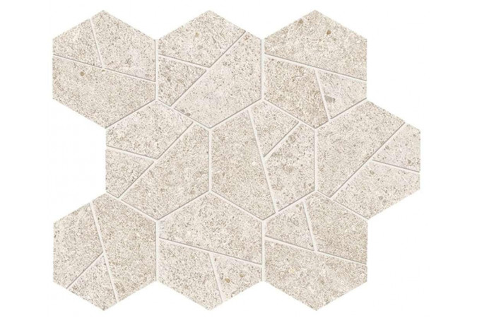 Декор A67I Boost Stone White Mosaico Hex Matte