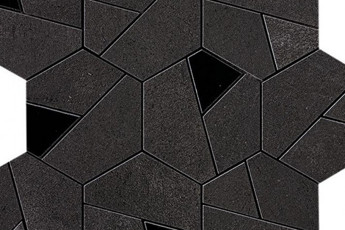 Декор AN7B Boost Tarmac Mosaico Hex Black Matte