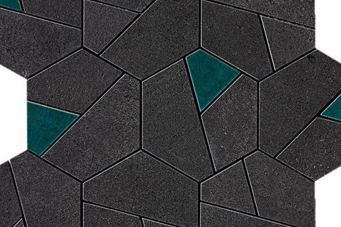 Декор AN7A Boost Tarmac Mosaico Hex Jade Matte