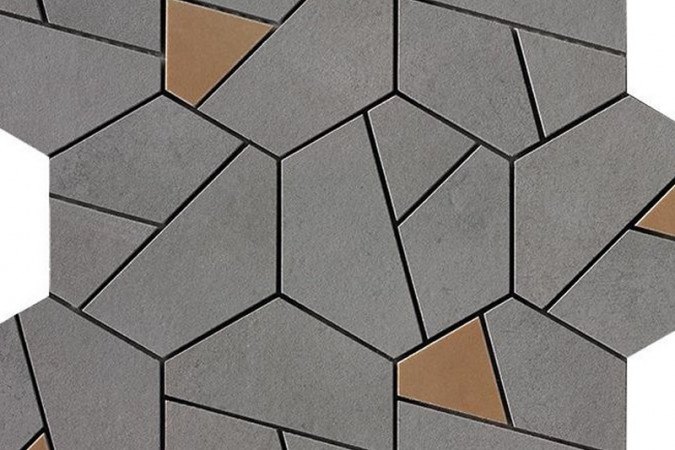 Декор AN68 Boost Smoke Mosaico Hex Yellow Matte