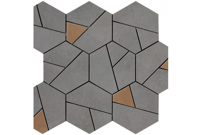 Декор AN68 Boost Smoke Mosaico Hex Yellow Matte