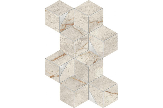 Фото Мозаика AYLR Marvel Diva White Everest Mosaico Hex Lapp. 40,3x23,3 9мм полированная - 1