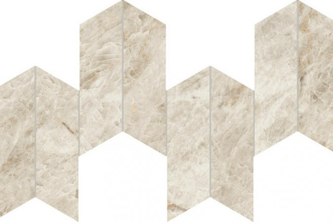 Фото Мозаика AYD3 Marvel Diva Taj Mahal Mosaico Chevron Velvet 46,3x17,5 9мм сатинированная - 1