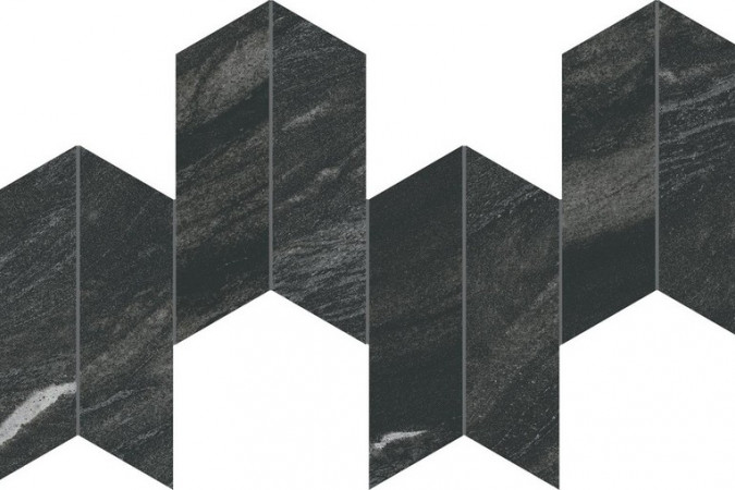 Фото Мозаика AYD5 Marvel Diva Black Tempest Mosaico Chevron Velvet 46,3x17,5 9мм сатинированная - 1