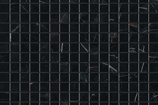 Фото Декор AOVB Marvel Black Atlantis Mosaico Lapp. Lappato - 1