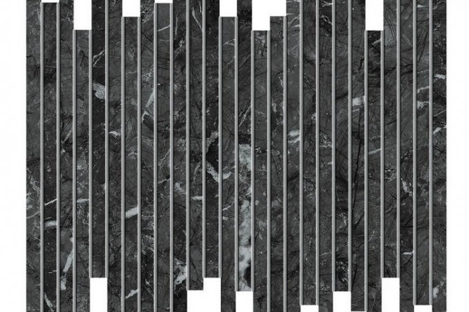 Фото Декор AOU5 Marvel Grigio Intenso Line Lapp. Lappato - 1