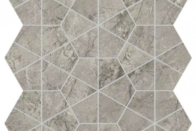 Декор AJQ0 Marvel Meraviglia Silver Majestic Hexagon Lapp. Lappato