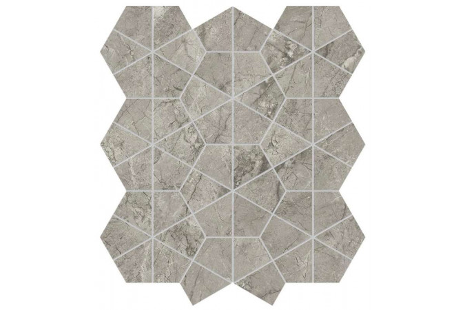 Фото Декор AJQ0 Marvel Meraviglia Silver Majestic Hexagon Lapp.  Lappato - 1