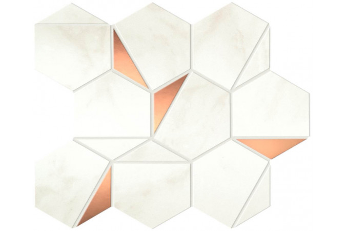 Фото Декор A4WT Marvel Calacatta Delicato Gold Hex Shiny Lucida - 1