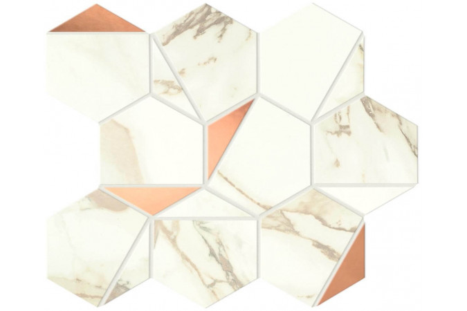 Декор A4WW Marvel Calacatta Imperiale Gold Hex  Shiny Lucida
