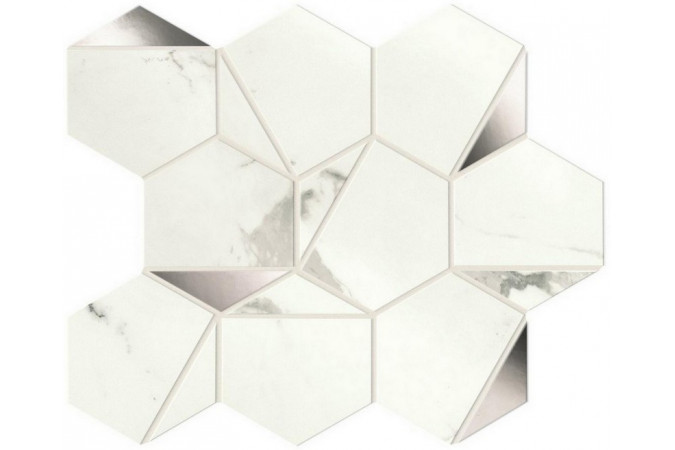 Декор A4WV Marvel Statuario Supremo Platino Hex Shiny Lucida