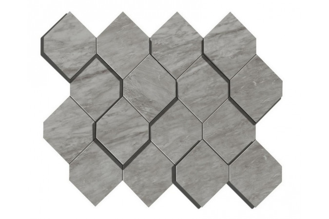 Декор AS39 Marvel Bardiglio Grey Mosaico Esagono 3D Lappato