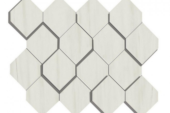 Декор AS36 Marvel Bianco Dol. Mosaico Esagono 3D Lappato