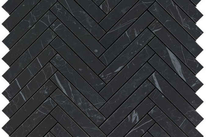 Фото Декор 9SHN Marvel Nero Marquina Herringbone Wall Lucida - 1