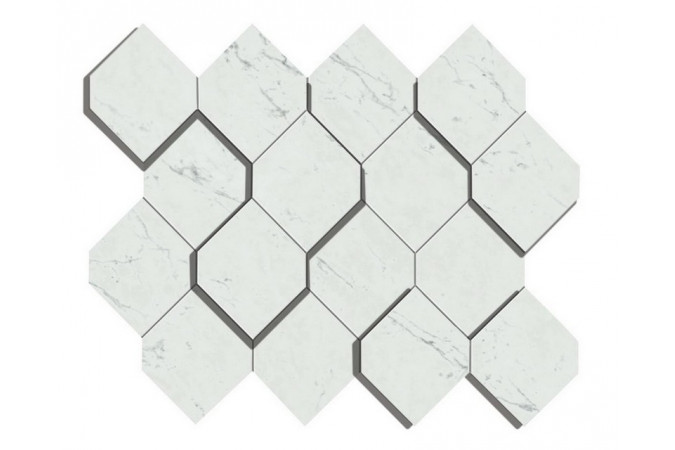 Декор AS4A Marvel Carrara Pure Mosaico Esagono 3D Lappato