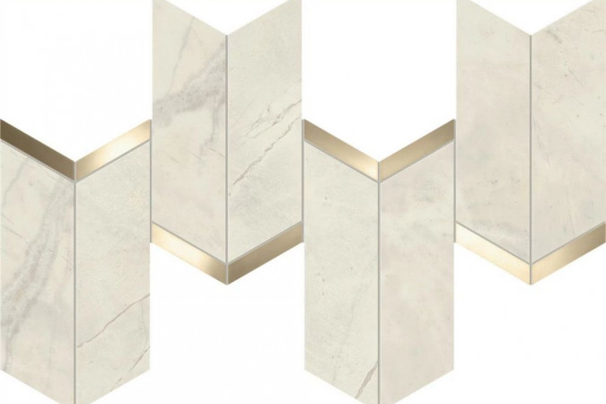 Декор AF8Y Marvel Calacatta Perla Mosaico Chevron Lappato