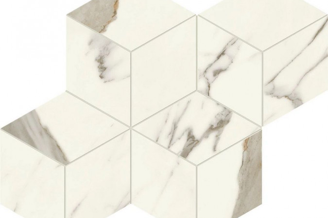 Декор AF8M Marvel Calacatta Sublime Mosaico Esagono Silk