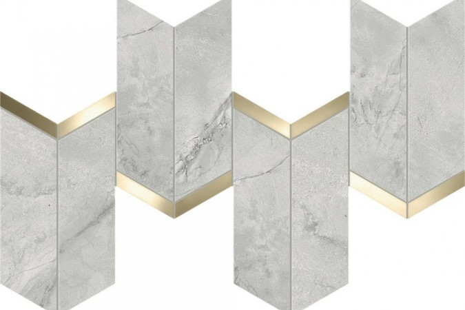 Декор AF8Z Marvel Grey Cloud Mosaico Chevron Lappato