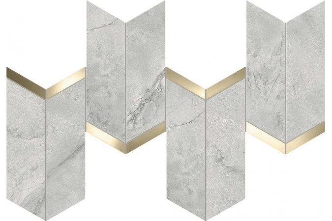 Декор AF8Z Marvel Grey Cloud  Mosaico Chevron Lappato
