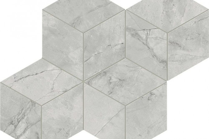 Декор AF8O Marvel Grey Cloud Mosaico Esagono Silk