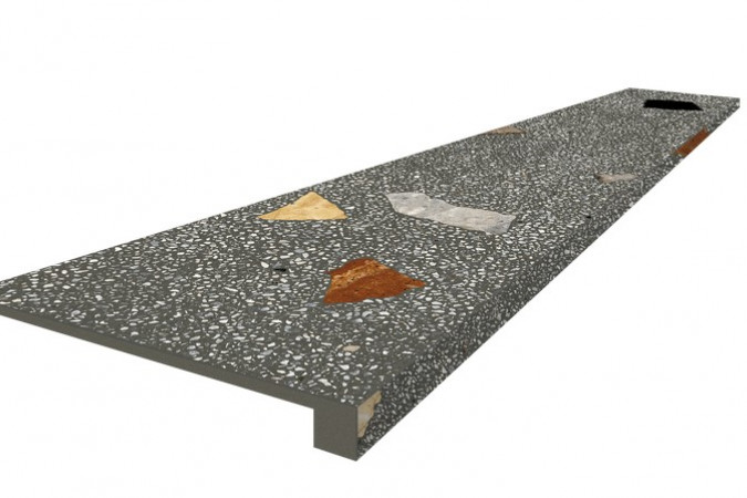 Ступень из керамогранита 620070002370 Палладио Блэк / Palladio Black 33x120 9мм матовый