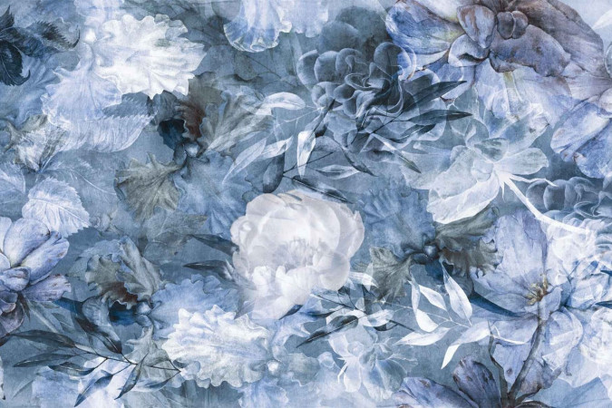 Blue Blossoms Mat Porselen Karo 120x280 6мм
