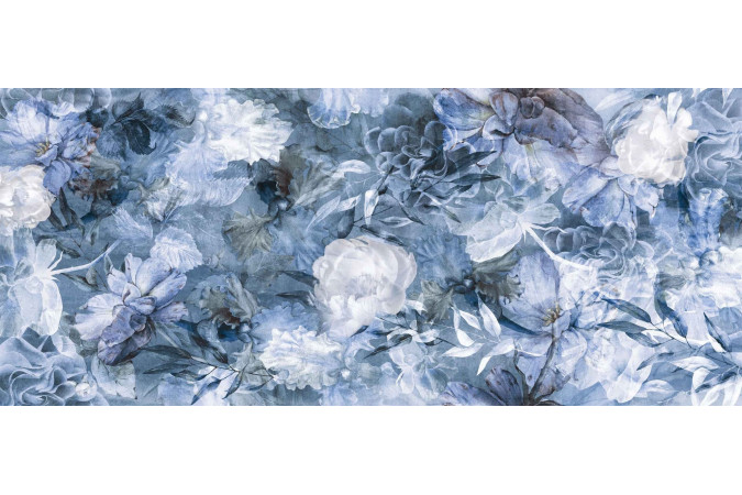 Blue Blossoms Mat Porselen Karo 120X280