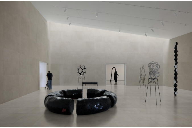 Фото Керамогранит C-STONE ANTHRACITE 100х300см matt 5мм на сетке  - 8