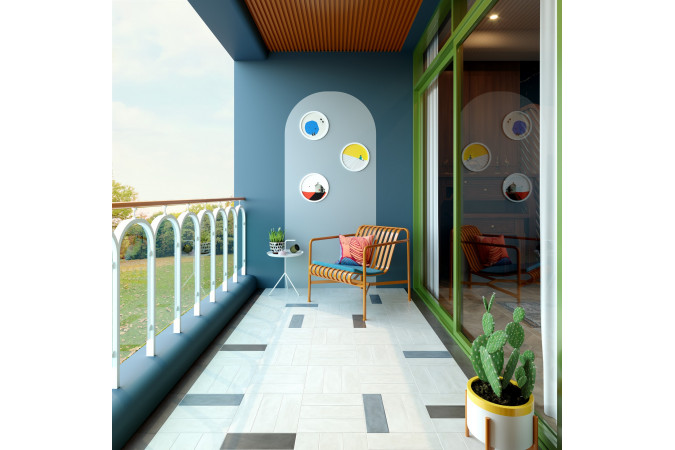 Фото Керамогранит HUED OFF WHITE 120x360см matt 3мм на сетке - 16