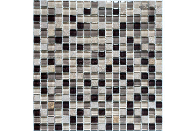 Фото Мозаика NS Mosaic No-79 стекло камень 30,5x30,5см - 1