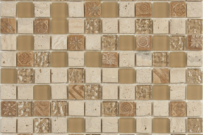 Фото Мозаика NS Mosaic S-801 стекло камень 29,8x29,8см - 1