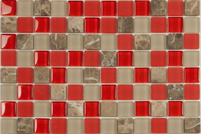 Фото Мозаика NS Mosaic S-808 стекло камень 29,8x29,8см - 1