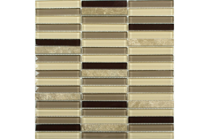 Фото Мозаика NS Mosaic S-810 стекло камень 30,5x30,5см - 1