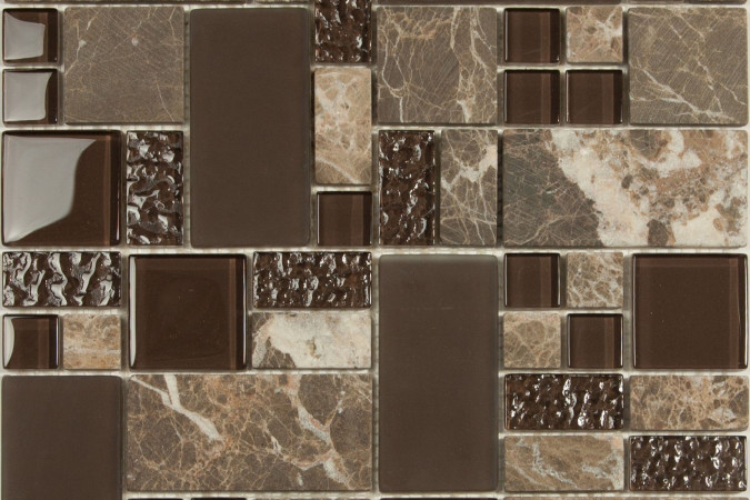 Фото Мозаика NS Mosaic S-817 стекло камень 29,8x29,8см - 1