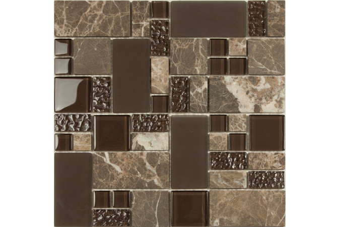 Фото Мозаика NS Mosaic S-817 стекло камень 29,8x29,8см - 1