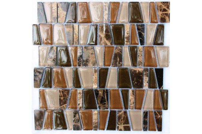 Фото Мозаика NS Mosaic S-849 стекло камень 30,5x30,5см - 1