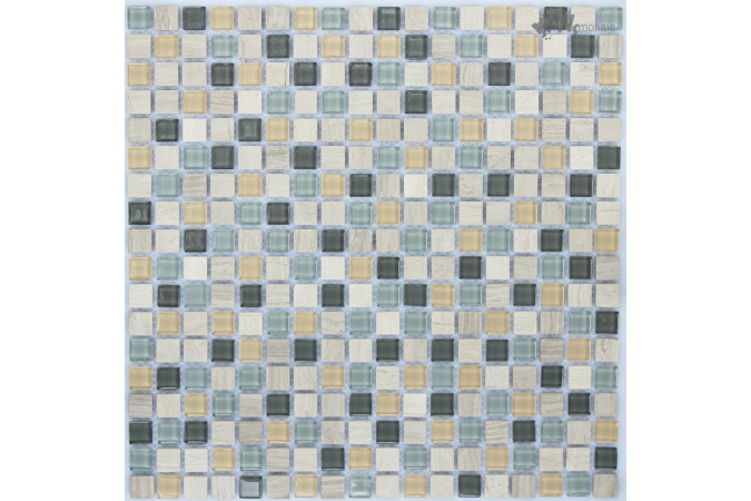 Фото Мозаика NS Mosaic S-851 стекло камень 30,5x30,5см - 1