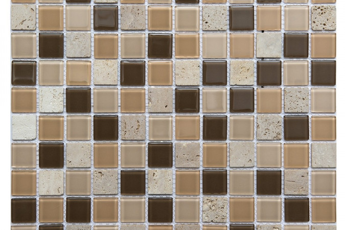 Фото Мозаика NS Mosaic S-852 стекло камень 29,8x29,8см - 1