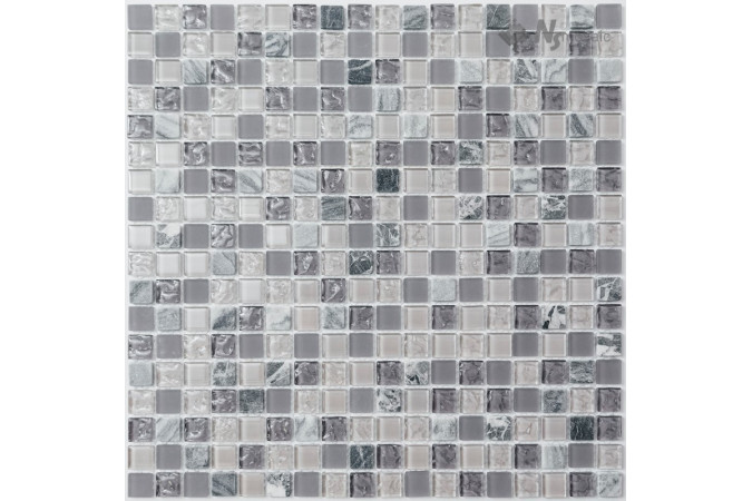 Фото Мозаика NS Mosaic S-858 мрамор стекло матовая 30,5x30,5см - 1