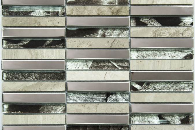 Фото Мозаика NS Mosaic MS-622 метал стекло камень 28,5x30см - 1