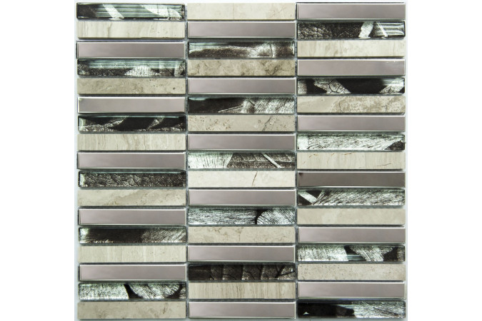 Фото Мозаика NS Mosaic MS-622 метал стекло камень 28,5x30см - 1