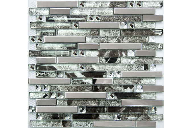 Фото Мозаика NS Mosaic MS-623 метал стекло 29,8x30,5см - 1