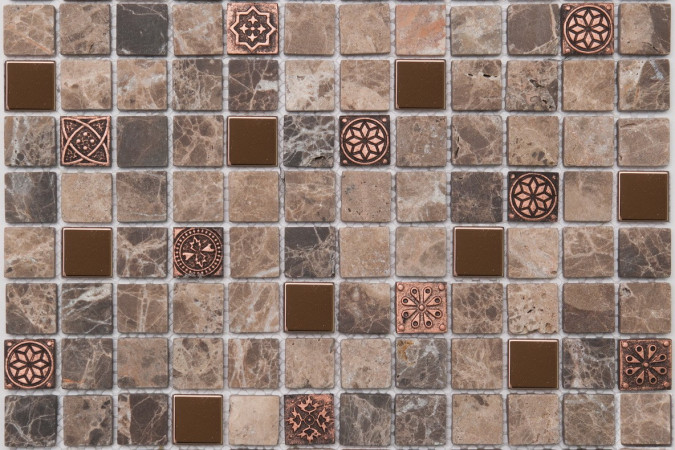 Мозаика NS Mosaic K-716 мрамор метал матовая 29,8x29,8см