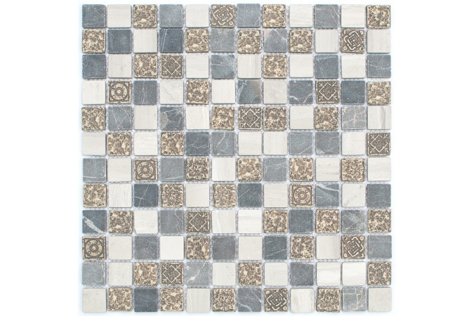 Фото Мозаика NS Mosaic K-736 мрамор матовая 29,8x29,8см - 1